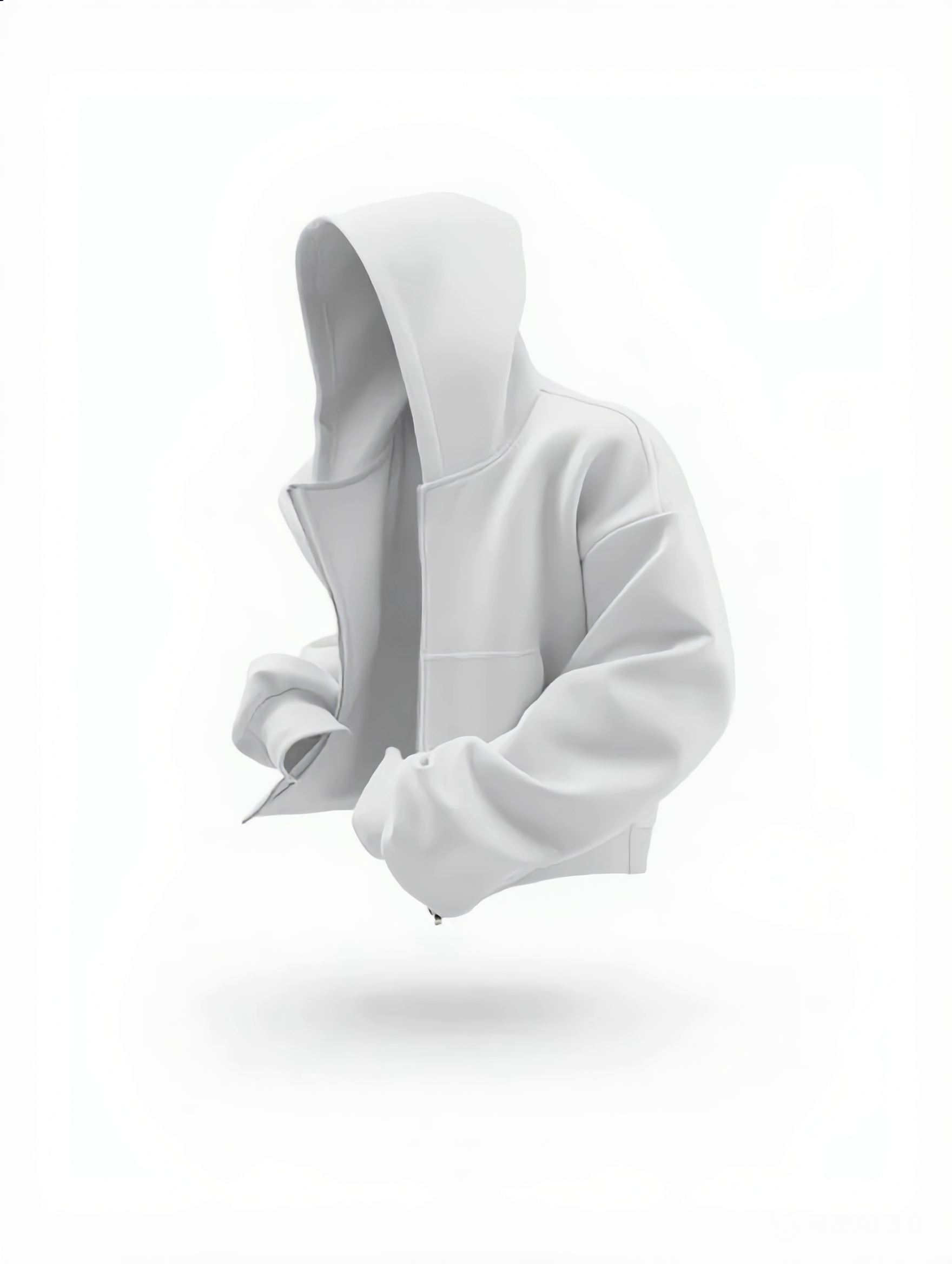 White hoodie on a white background